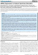 Cover page: HERVs Expression in Autism Spectrum Disorders