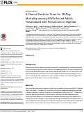 Cover page: A Clinical Predictor Score for 30-Day Mortality among HIV-Infected Adults Hospitalized with Pneumonia in Uganda