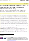 Cover page: Sexual orientation discrimination and eating disorder symptoms in early adolescence: a prospective cohort study.