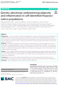 Cover page: Genetic pleiotropy underpinning adiposity and inflammation in self-identified Hispanic/Latino populations