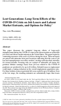 Cover page: Lost Generations: Long‐Term Effects of the COVID‐19 Crisis on Job Losers and Labour Market Entrants, and Options for Policy*