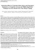 Cover page: Interactive Effect of Traumatic Brain Injury and Psychiatric Symptoms on Cognition among Late Middle-Aged Men: Findings from the Vietnam Era Twin Study of Aging