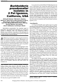 Cover page: Burkholderia pseudomallei Isolates in 2 Pet Iguanas, California, USA - Volume 20, Number 2—February 2014 - Emerging Infectious Diseases journal - CDC