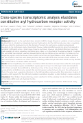 Cover page: Cross-species transcriptomic analysis elucidates constitutive aryl hydrocarbon receptor activity