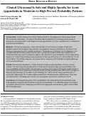 Cover page: Clinical Ultrasound Is Safe and Highly Specific for Acute Appendicitis in Moderate to High Pre-test Probability Patients