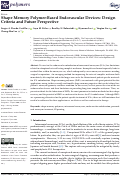 Cover page: Shape Memory Polymer-Based Endovascular Devices: Design Criteria and Future Perspective.