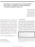 Cover page: Training the Next Generation of Latino Health Researchers: A Multilevel, Transdisciplinary, Community-Engaged Approach