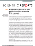 Cover page: An innovative platform for quick and flexible joining of assorted DNA fragments