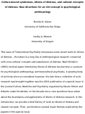 Cover page: Culture-bound syndromes, idioms of distress, and cultural concepts of distress: New directions for an old concept in psychological anthropology