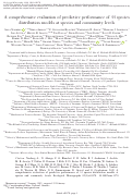 Cover page: A comprehensive evaluation of predictive performance of 33 species distribution models at species and community levels