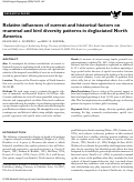 Cover page: Relative influences of current and historical factors on mammal and bird diversity patterns in deglaciated North America