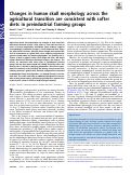 Cover page: Changes in human skull morphology across the agricultural transition are consistent with softer diets in preindustrial farming groups