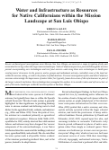 Cover page: Water and Infrastructure as Resources
for Native Californians within the Mission
Landscape at San Luis Obispo