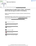 Cover page: Undergraduate Student Stress, Sleep, and Health Before and during the COVID-19 Pandemic.