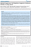 Cover page: Myeloid Suppressor Cell Depletion Augments Antitumor Activity in Lung Cancer