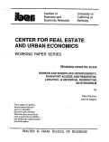 Cover page: Worker and Workplace Heterogenity, Transport Access, and Residential Location: A Historical Perspective on Stockholm