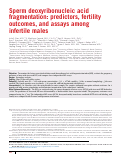 Cover page: Sperm deoxyribonucleic acid fragmentation: predictors, fertility outcomes, and assays among infertile males