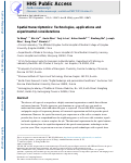 Cover page: Spatial transcriptomics: Technologies, applications and experimental considerations