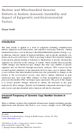 Cover page: Nuclear and Mitochondrial Genome Defects in Autism: Genomic Instability and Impact of Epigenetic and Environmental Factors