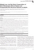 Cover page: Weight Loss, but Not Dairy Composition of Diet, Moderately Affects Satiety and Postprandial Gut Hormone Patterns in Adults.