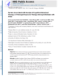 Cover page: Factors Associated With Receipt of Cognitive-Behavioral Therapy or Prolonged Exposure Therapy Among Individuals With PTSD