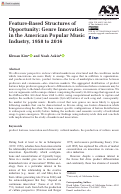 Cover page: Feature-Based Structures of Opportunity: Genre Innovation in the American Popular Music Industry, 1958 to 2016