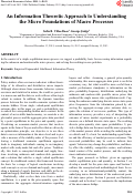 Cover page of An Information Theoretic Approach To Understanding The Micro Foundations of Macro Processes