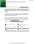 Cover page: Genomic Analysis Reveals Genetic Distinctiveness of the Paiute Cutthroat Trout Oncorhynchus clarkii seleniris