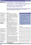 Cover page: Associations of household food insufficiency with childhood depression and anxiety: a nationwide cross-sectional study in the USA