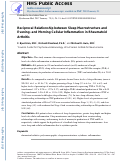 Cover page: Reciprocal Relationship Between Sleep Macrostructure and Evening and Morning Cellular Inflammation in Rheumatoid Arthritis