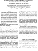 Cover page: Estimating the costs of cognitive control from task performance: theoretical validation and potential pitfalls