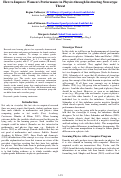 Cover page: How to improve women's performance in physics through instructing stereotype threat