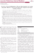 Cover page: Severity of Nasal Inflammatory Disease Questionnaire for Canine Idiopathic Rhinitis Control: Instrument Development and Initial Validity Evidence