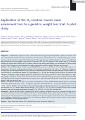 Cover page: Application of the D3‐creatine muscle mass assessment tool to a geriatric weight loss trial: A pilot study