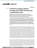 Cover page: A distinct symptom pattern emerges for COVID-19 long-haul: a nationwide study