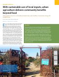 Cover page: With sustainable use of local inputs, urban agriculture delivers community benefits beyond food