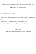 Cover page: Seismic rupture and ground accelerations induced by CO2injection in the shallow crust