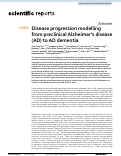 Cover page: Disease progression modelling from preclinical Alzheimer’s disease (AD) to AD dementia