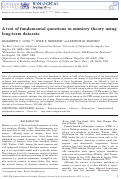 Cover page: A test of fundamental questions in mimicry theory using long‐term datasets