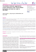 Cover page: Correlation between aggression at the veterinary clinic and problem behaviors at home for cats in the USA