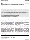 Cover page: Evolutionarily recent retrotransposons contribute to schizophrenia.