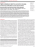 Cover page: Highly multiplexed, label-free proteoform imaging of tissues by individual ion mass spectrometry.