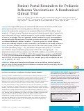 Cover page: Patient Portal Reminders for Pediatric Influenza Vaccinations: A Randomized Clinical Trial.