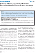 Cover page: Assessing Statistical Significance in Microarray Experiments Using the Distance Between Microarrays