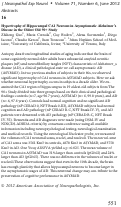 Cover page: Hypertrophy of Hippocampal CA1 Neurons in Asymptomatic Alzheimer’s Disease in the Oldest Old 90+Study
