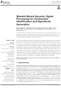 Cover page: Wavelet-Based Genomic Signal Processing for Centromere Identification and Hypothesis Generation