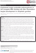 Cover page: Engineered single nucleotide polymorphisms in the mosquito MEK docking site alter Plasmodium berghei development in Anopheles gambiae