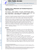 Cover page: Oxidative stress, inflammation and treatment response in major depression