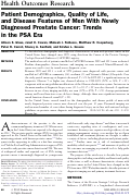 Cover page: Patient Demographics, Quality of Life, and Disease Features of Men With Newly Diagnosed Prostate Cancer: Trends in the PSA Era