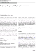 Cover page: Trajectory of frequency stability in typical development